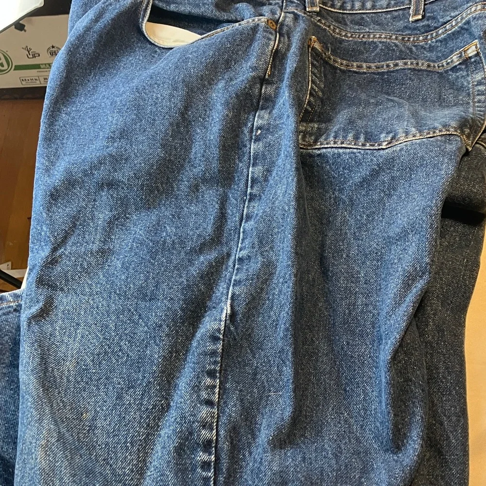 Eddie Bauer Authentic Denim Jeans in a Medium-to-Dark Blue Wash Size: 42x30